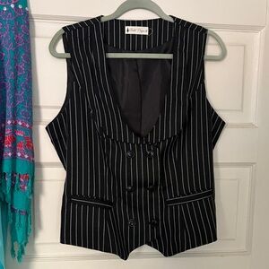 Black Pinstripe Vest